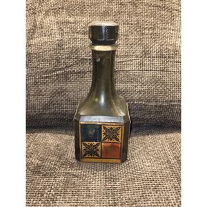 Genuine Italian Leather Wrapped Decanter Bottle Italy Vintage MCM Liquor